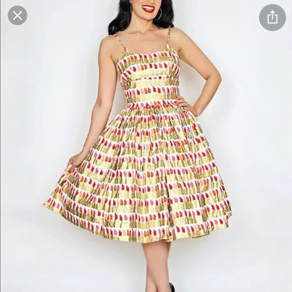 BERNIE DEXTER CHELSEA LIPSTICK PIN UP DRESS, RARE!!! XS - Picture 1 of 7